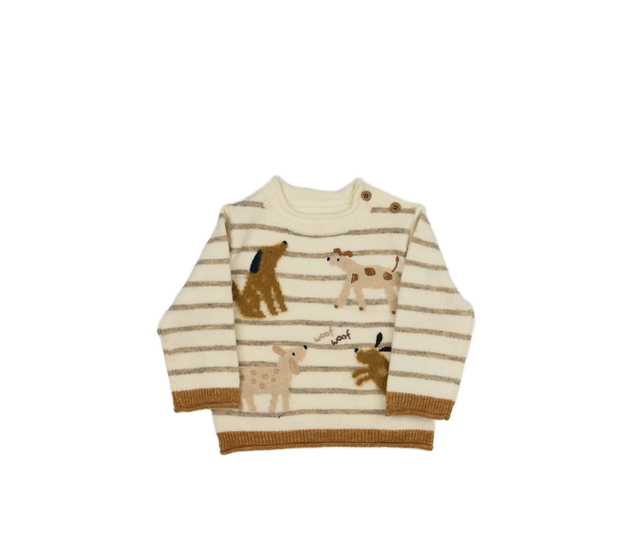 Krémový svetr s pejsky Nutmeg