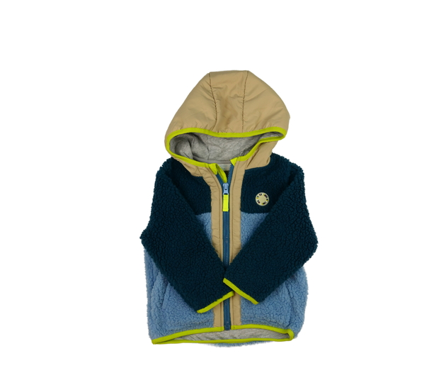 Modro-hnědá beránková mikina 