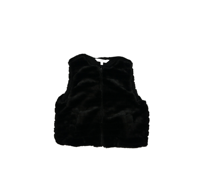 Černá chlupatá vesta