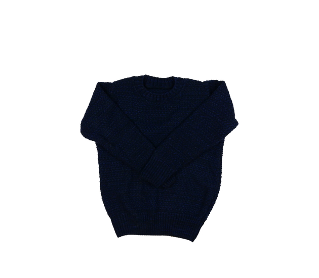 Tmavě modrý melírovaný svetr 