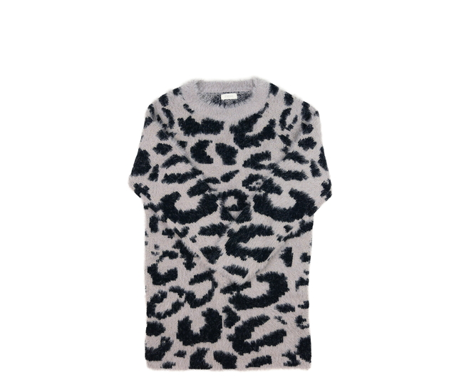 Šedý delší žinylkový vzorovaný svetr Next