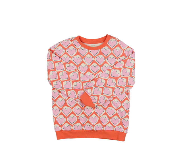 Oranžová mikina se srdíčky M&S