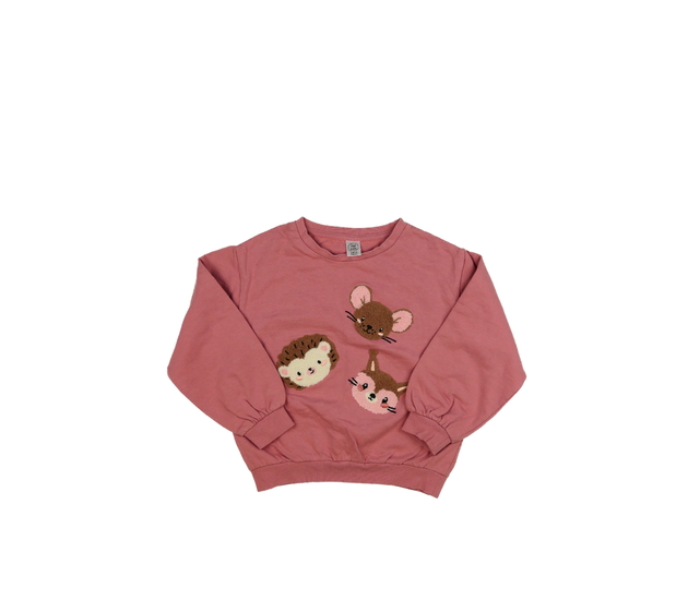 Růžová mikina se zvířátky 