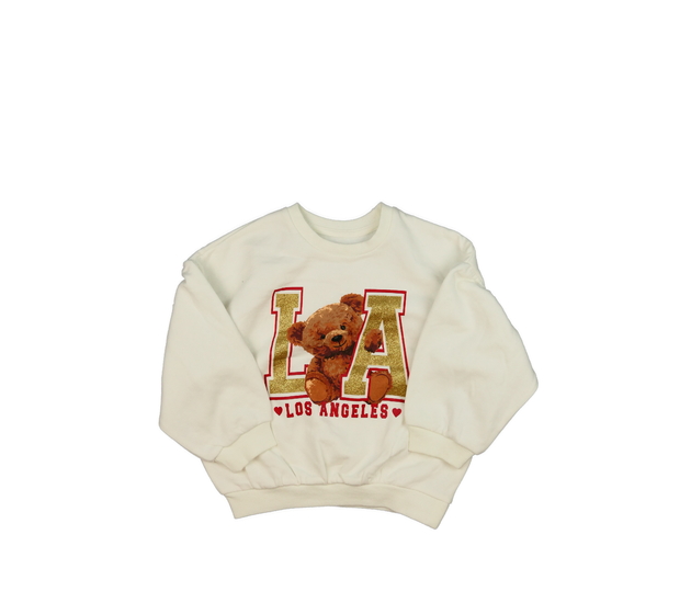 Smetanová mikina s medvědem 