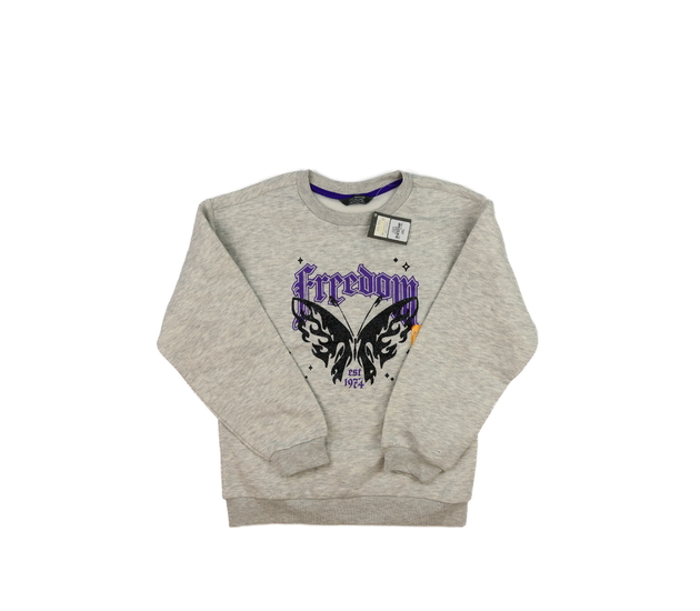 Nová šedá mikina s motýlkem Primark 