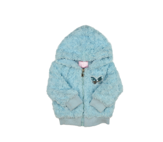 Modrá chlupatá teplá mikina 