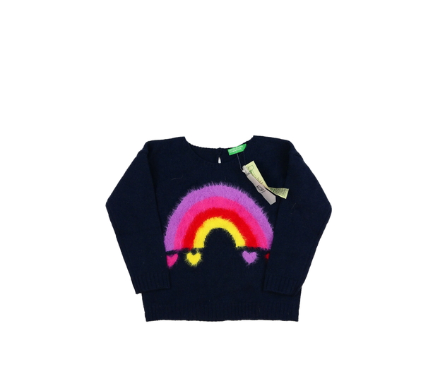Nový modrý svetr s duhou Benetton
