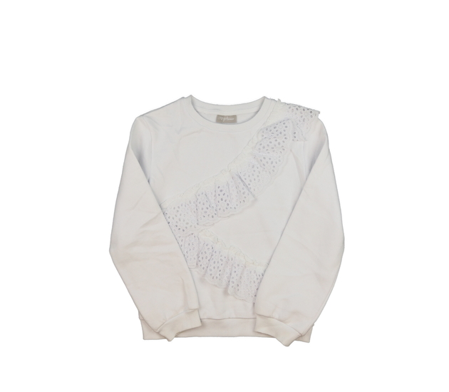 Bílá mikina s volánky 