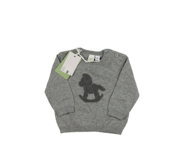 Nový šedý svetr s koníkem 