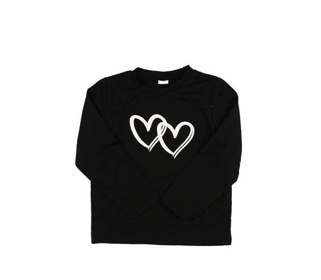 Černá slabá mikina se srdci