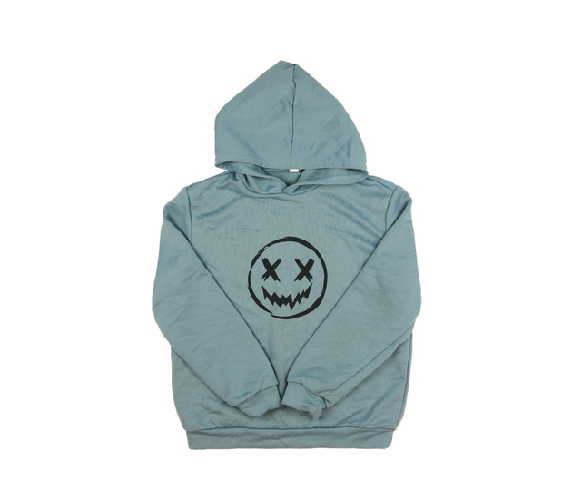 Modrá mikina se smajlíkem