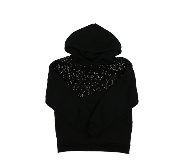 Černá kratší mikina s flitry 