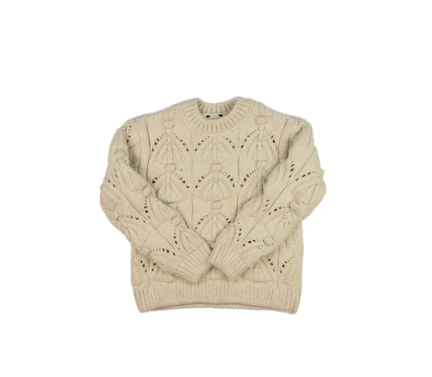 Krémový madeirový svetr s perličkami River Island