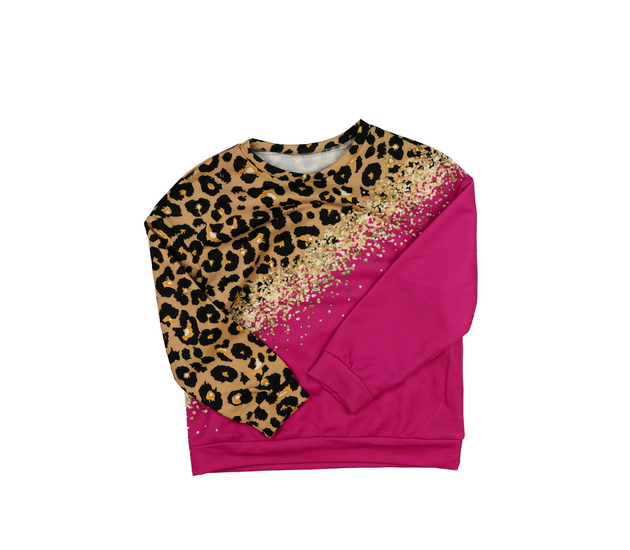 Hnědo-růžová slabší mikina 