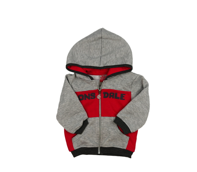 Šedo-červená mikina 