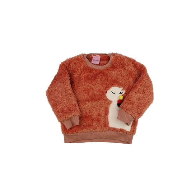 Oranžová chlupatá mikina 