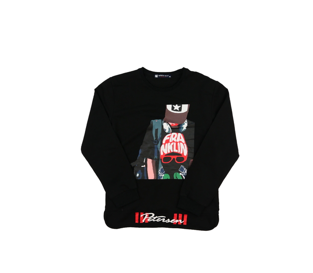 Černá stylová mikina s obrázkem vel. 176