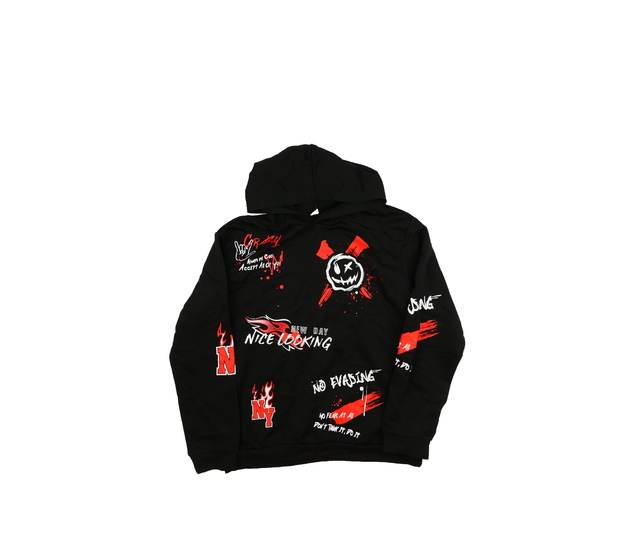 Černá slabá stylová mikina 