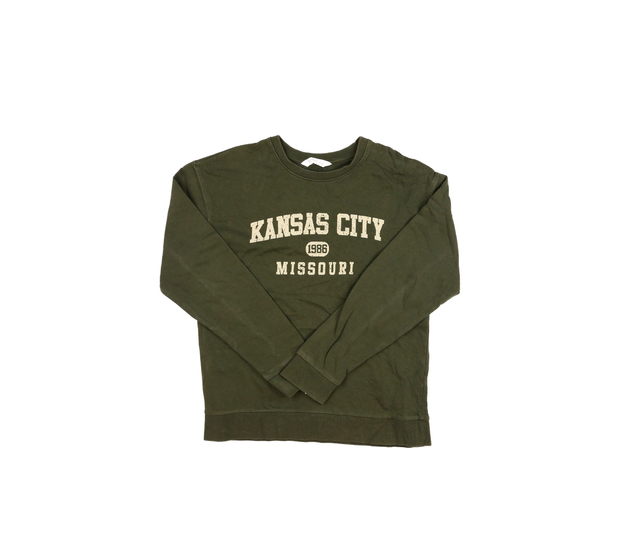 Khaki mikina s nápisem 