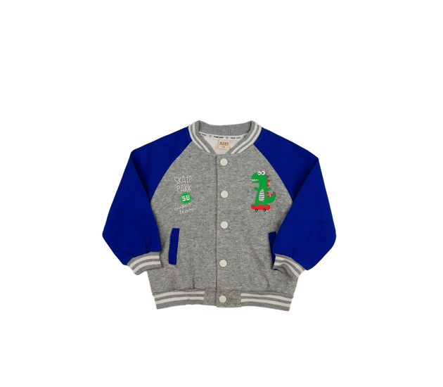 Modro-šedá mikina s dinosaurem 