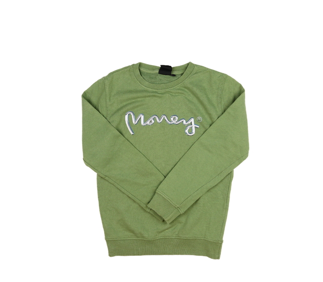 Zelená mikina s nápisem 