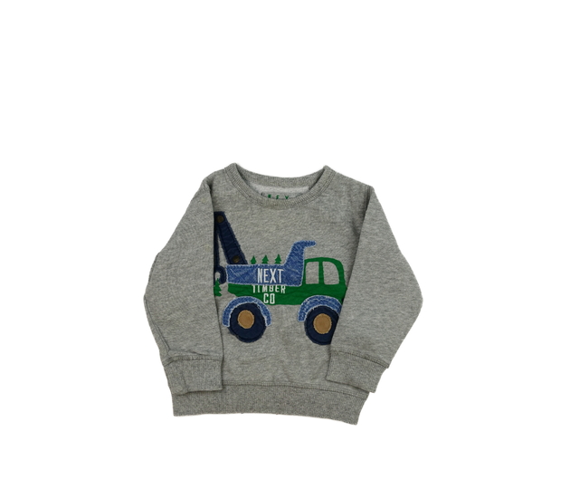 Šedá mikina s traktorem Next