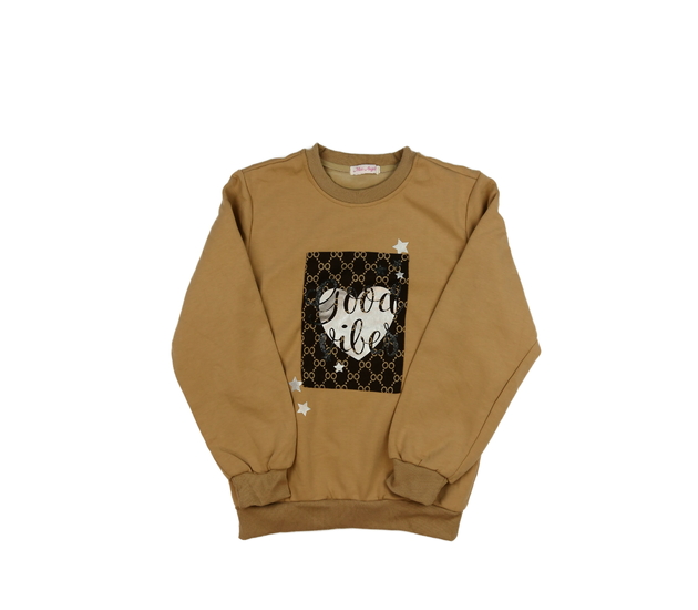 Hnědá mikina s potiskem 