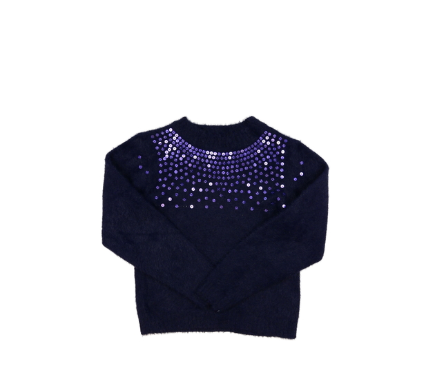 Modrý žinylkový svetr s flitry M&Co