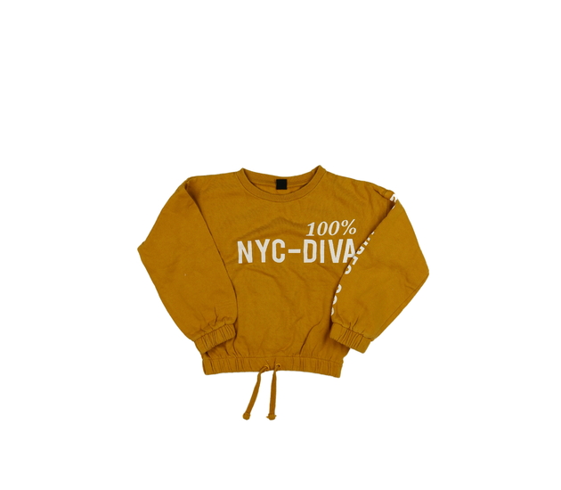 Hnědá mikina s nápisem 