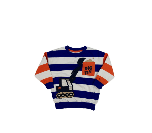 Pruhovaná mikina s bagrem F&F