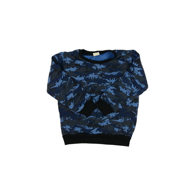 Modrá mikina s dinosaury 