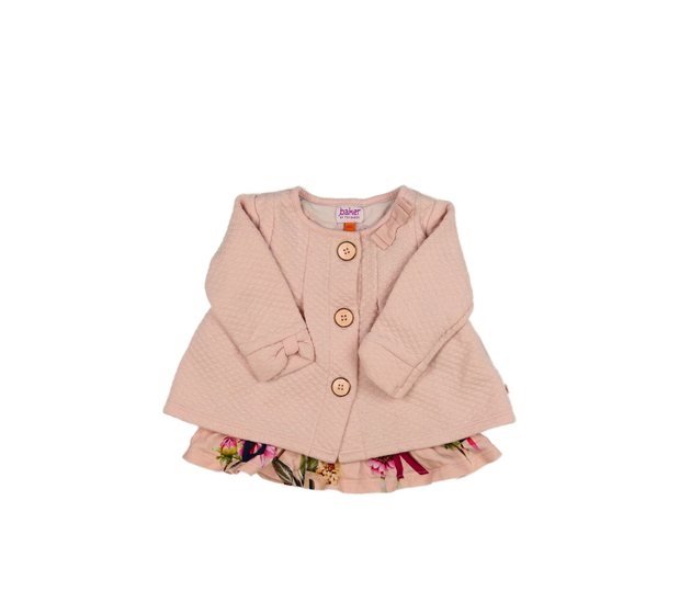 Růžová mikina s všitým trikovým detailem Baker 