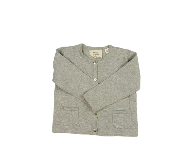 Šedý melírovaný propínací svetr 