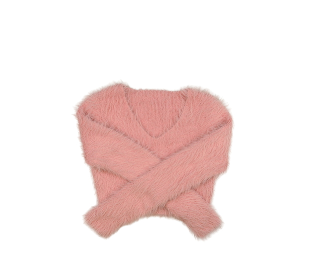 Růžový žinylkový crop svetr EUR 36