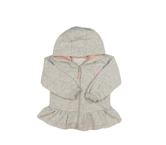 Šedá melírovaná mikina se srdcem 