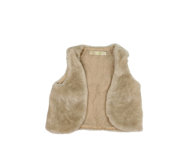 Hnědá chlupatá vesta