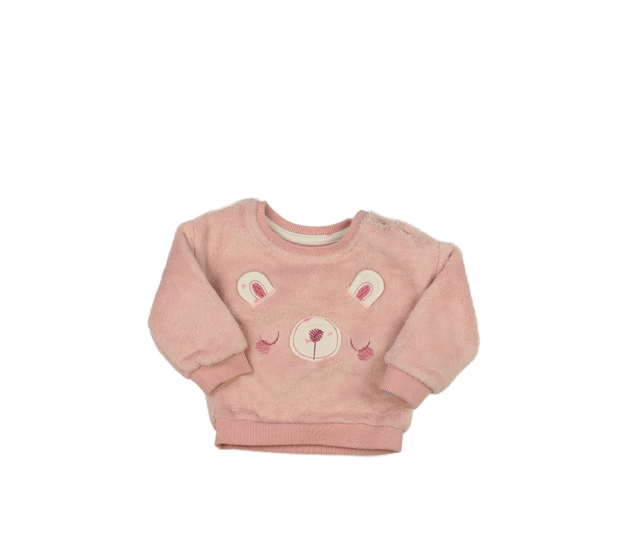 Růžová hebká chlupatá mikina s čumáčkem George