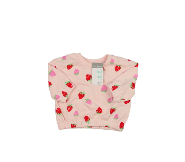 Nová světle růžová mikina s jahodami Primark 