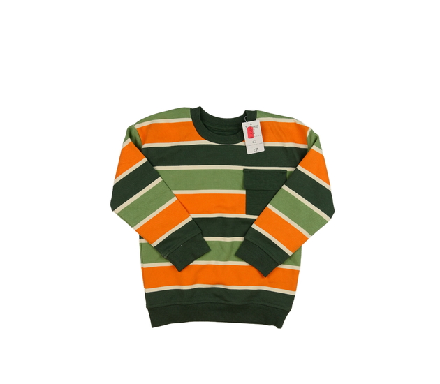 Nová pruhovaná mikina zeleno-oranžová Nutmeg 