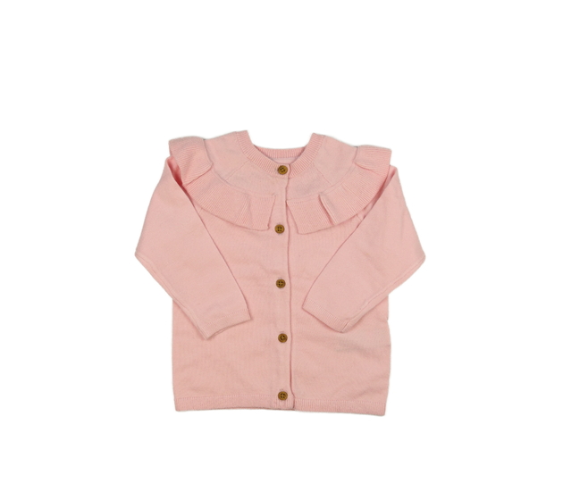 Růžový propínací svetr s volánky M&S