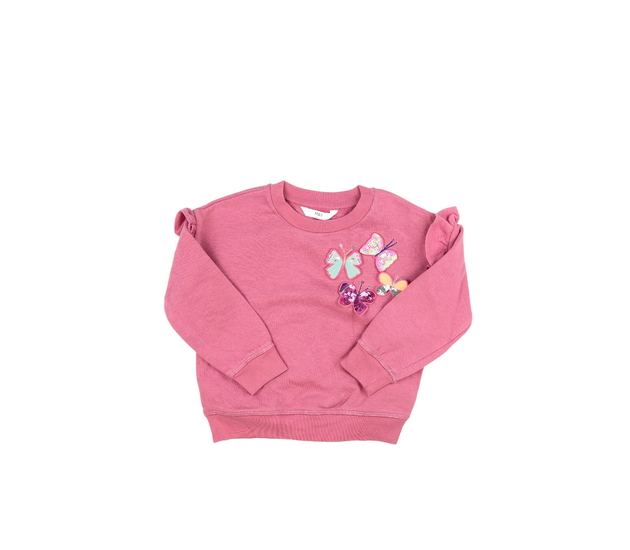 Růžová mikina s volánky a motýlky M&S