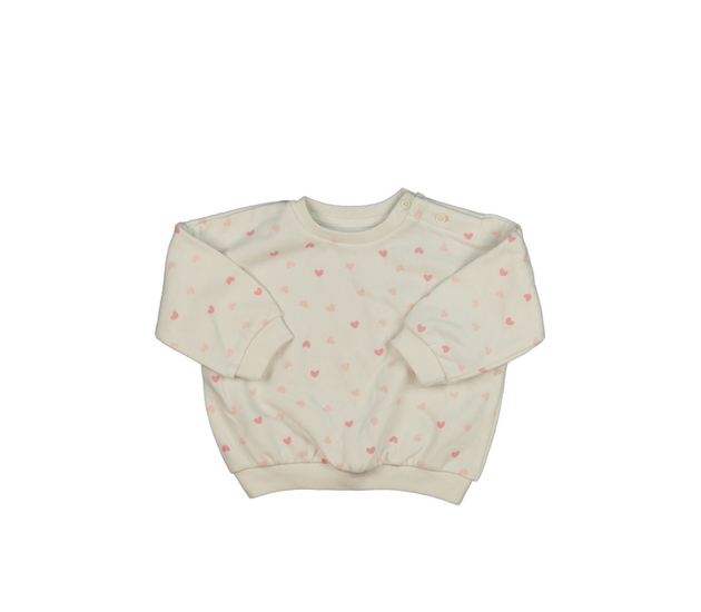 Krémová mikina se srdíčky 