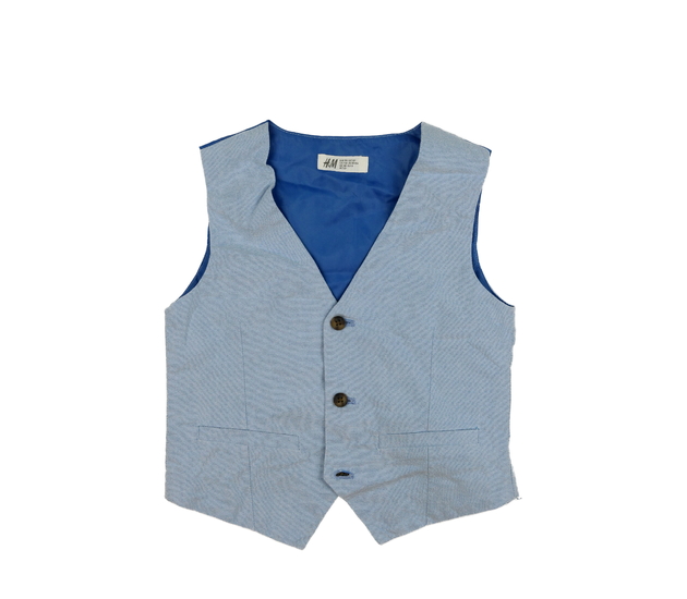 Modrá melírovaná společenská vesta H&M