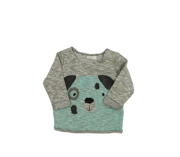 Šedá melírovaná mikinka s pejskem Next