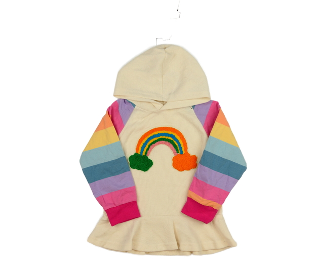 Krémová mikina s duhou 