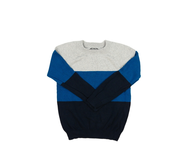 Trojbarevný přízový svetr 