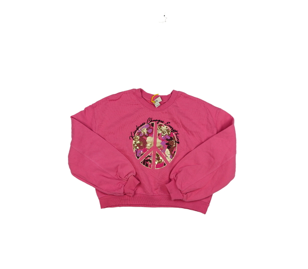 Růžová crop mikina s obrázkem River Island