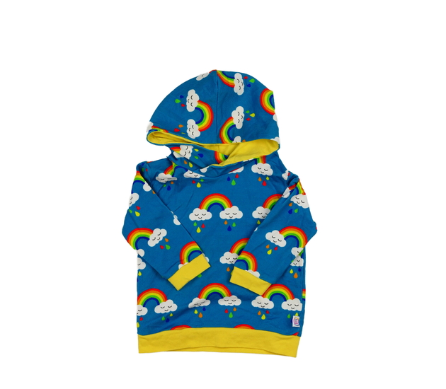 Modrá slabá mikina s duhou 