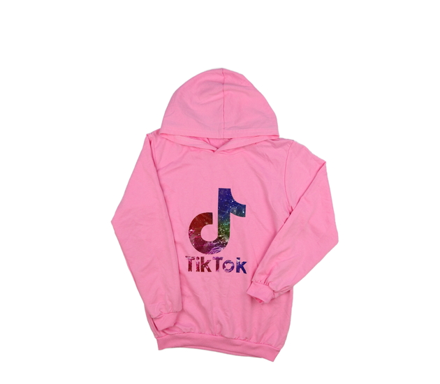 Růžová slabá mikina s motivem TikTok