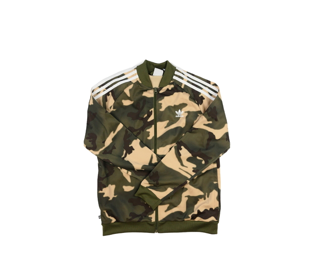 Maskáčová zelená sportovní mikina Adidas 